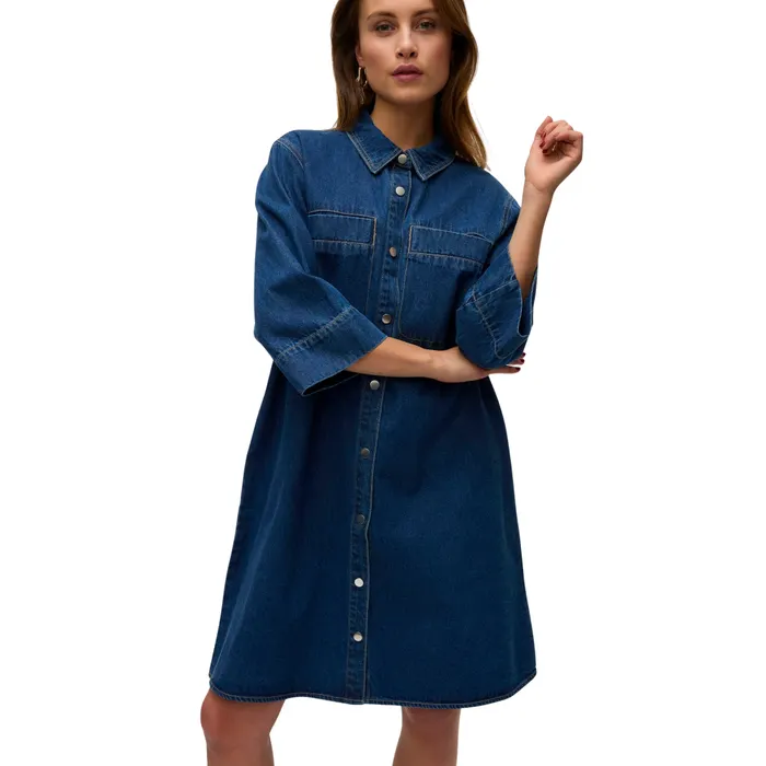 Vero Moda Migga 3/4 Denim Overhemdjurk Dames