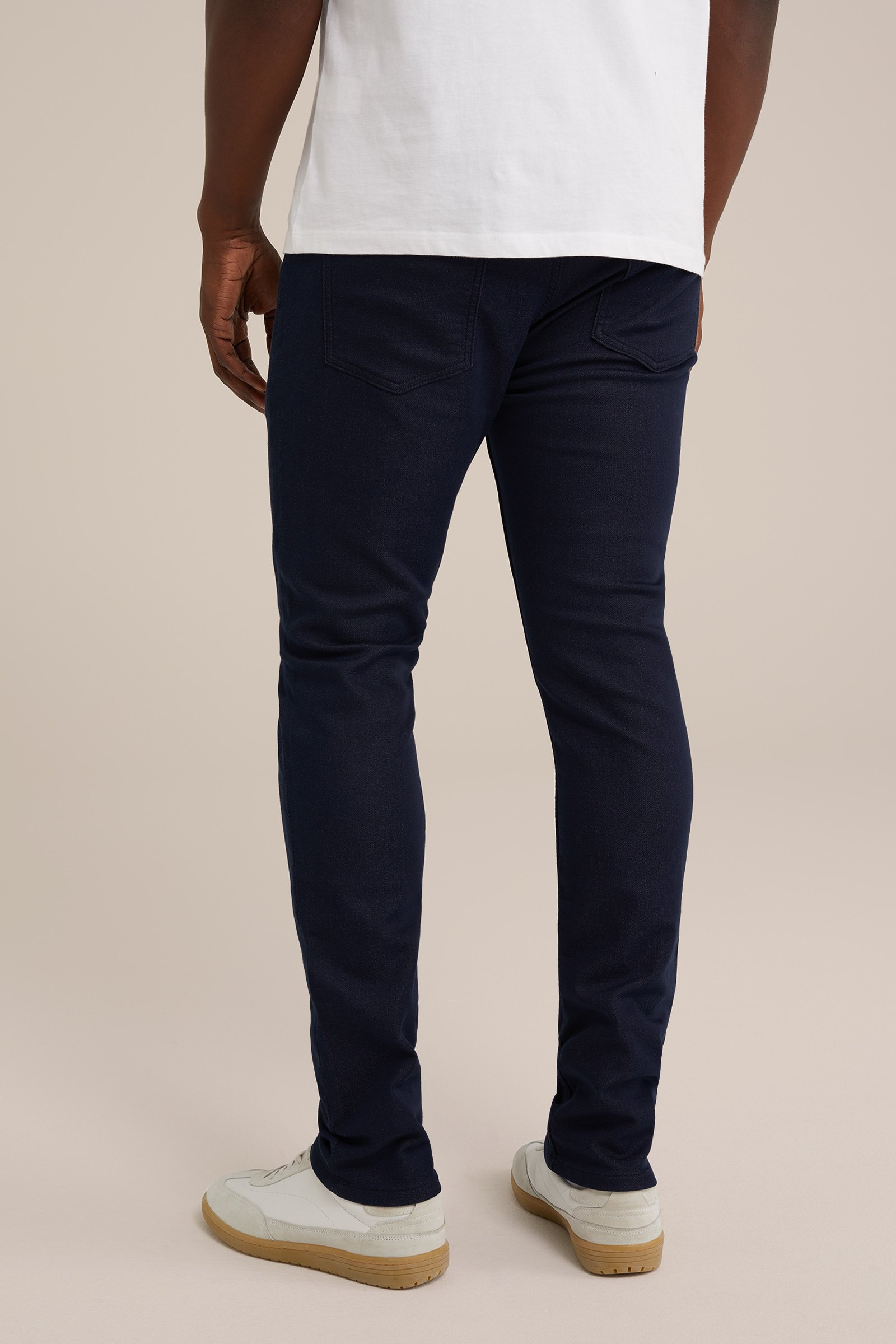 slim fit broek van jog denim Fundamentals Donkerblauw