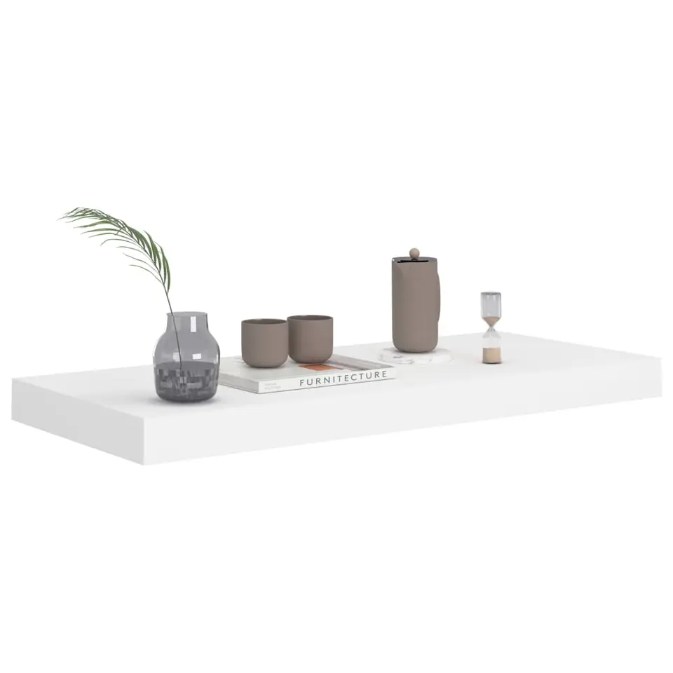 vidaXL - Wandschap - Wit - MDF - 60 x 23.5 x 3.8 cm - 2 stuks
