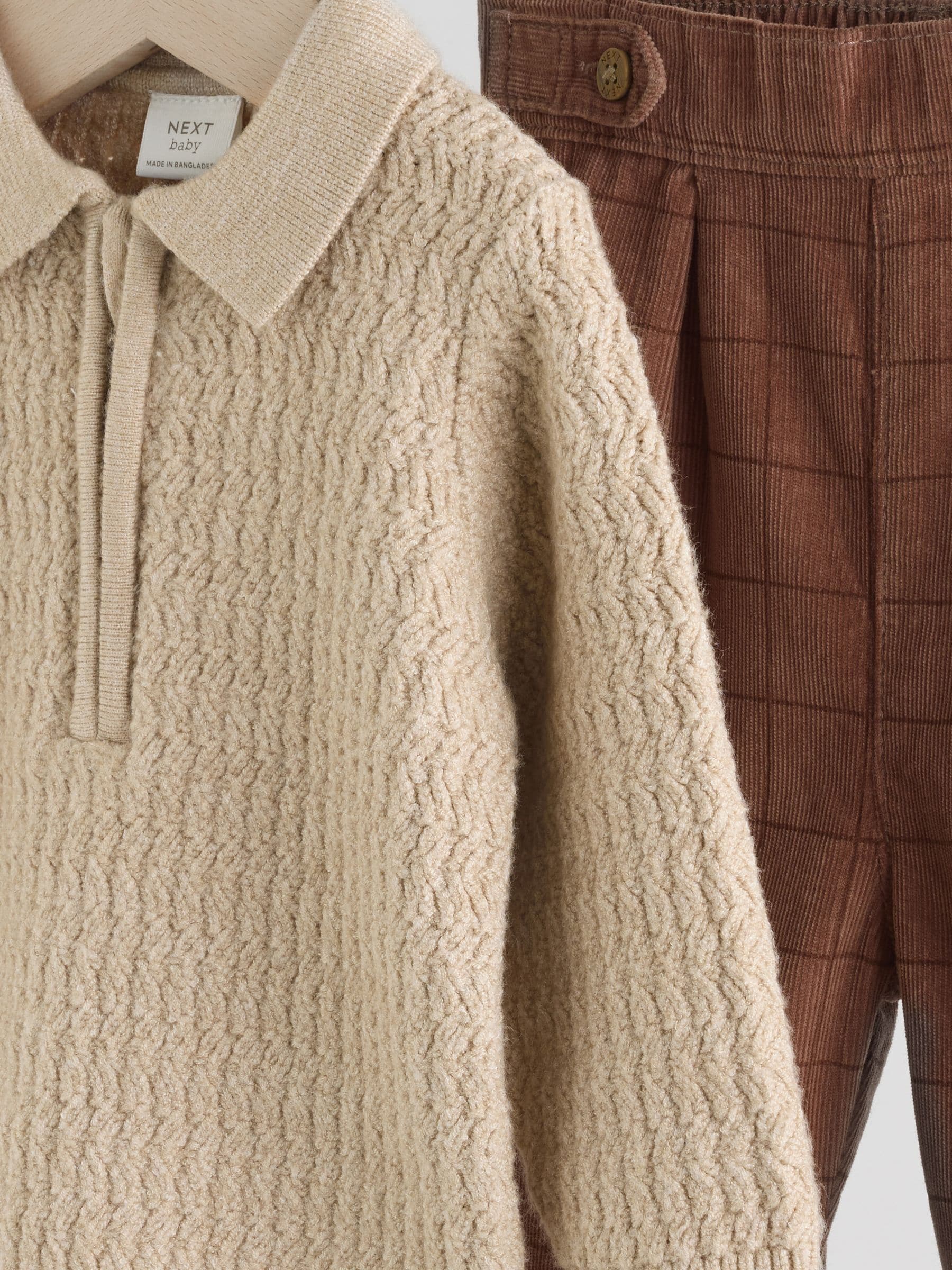 Neutraal - Babyset van gebreide top en broek (0mnd-2jr)
