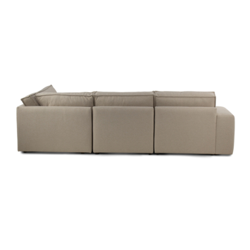 KARWEI modulaire bank James eindstuk hoek kort rechts grof geweven beige polyester