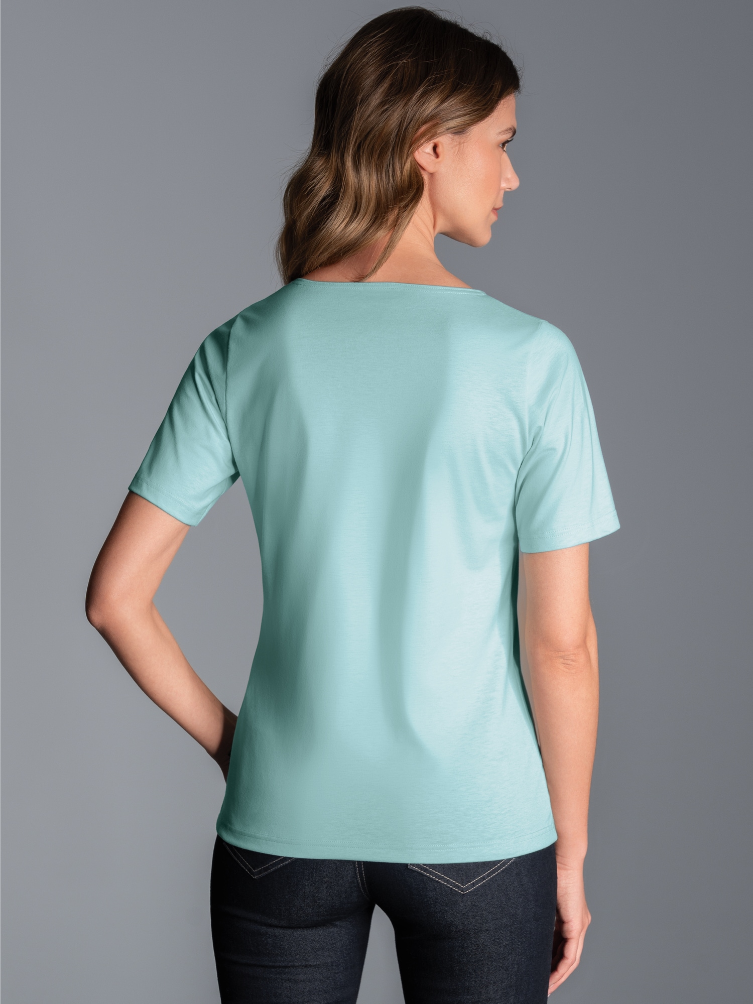 T-Shirt mit floralem Leo-Print Gletscher