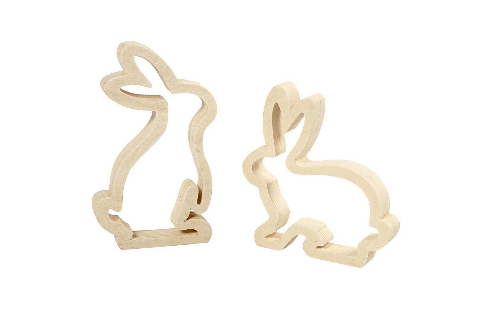Holzhase Hellbraun, 2 StückHase