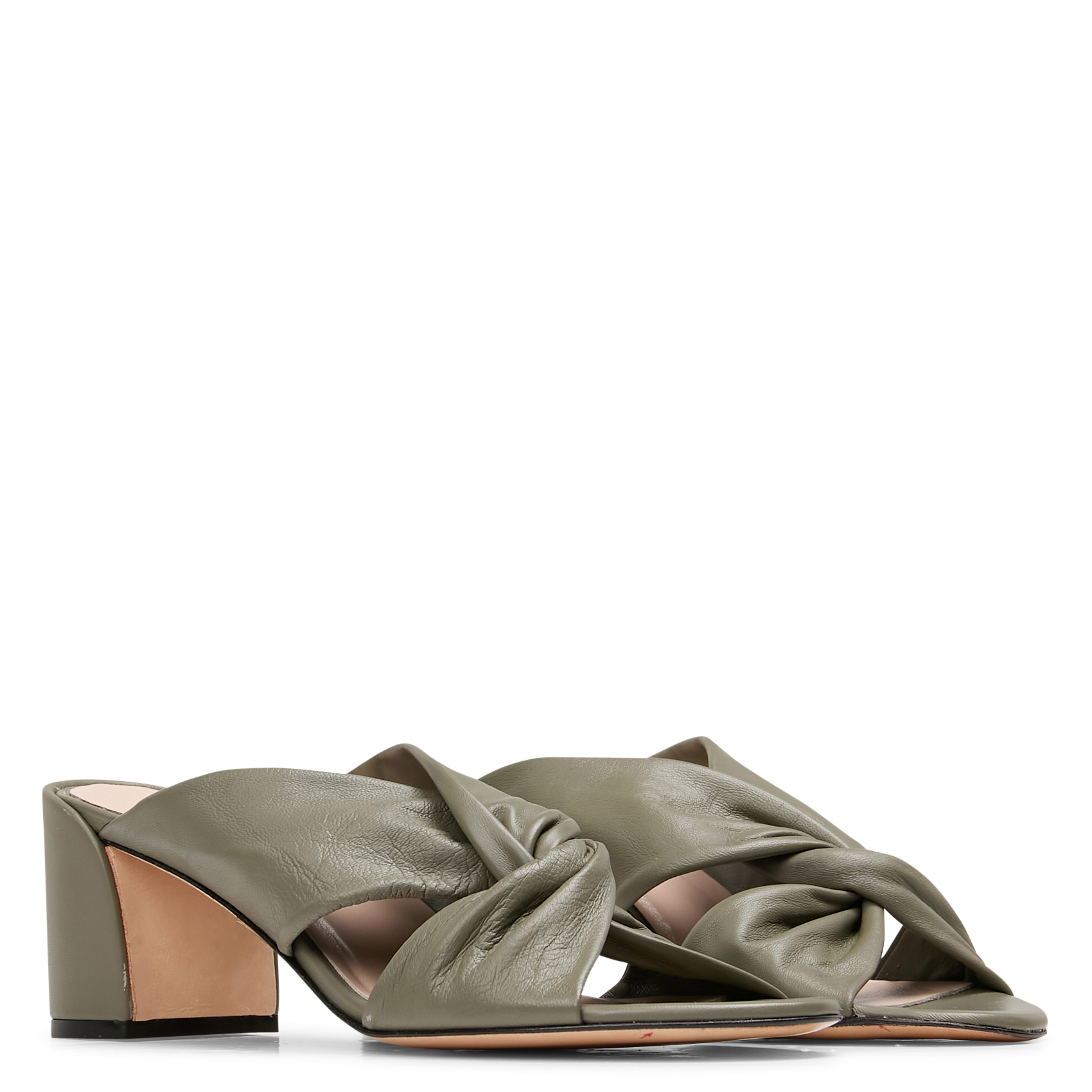 DARIA - Mules à talon en cuir | Vert