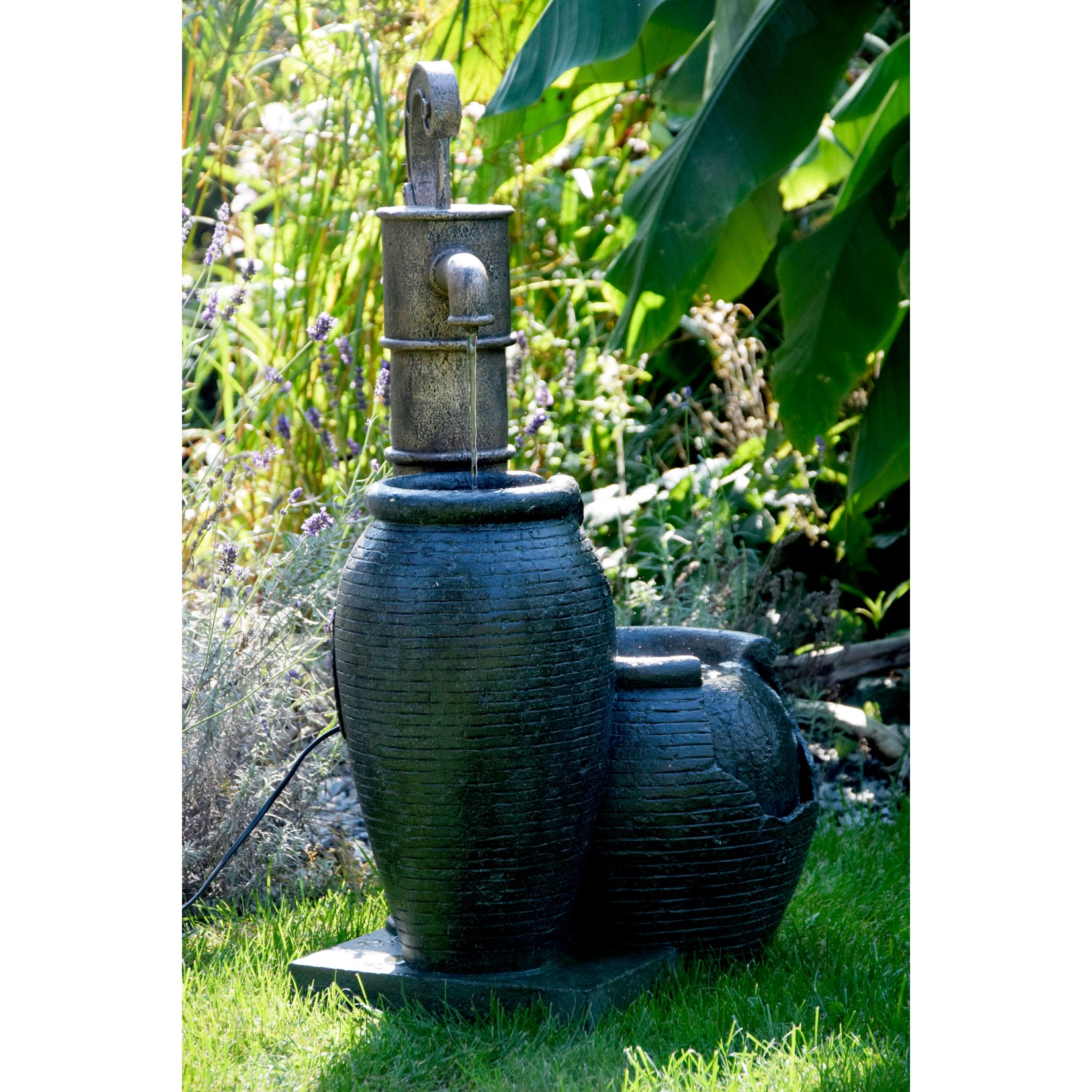 Dobar 96200e Design-Gartenbrunnen mit Handpumpe