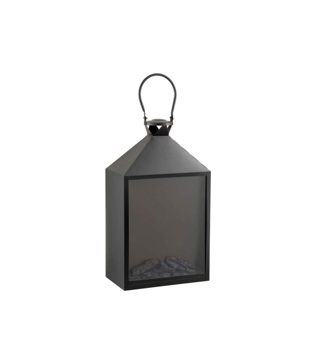 Paris Prix - Lanterne Cheminée Design led 68cm Noir