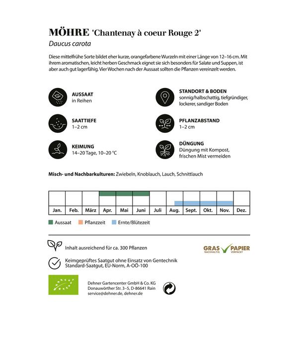 Dehner Bio-Saatgut Möhre 'Chantenay à coeur