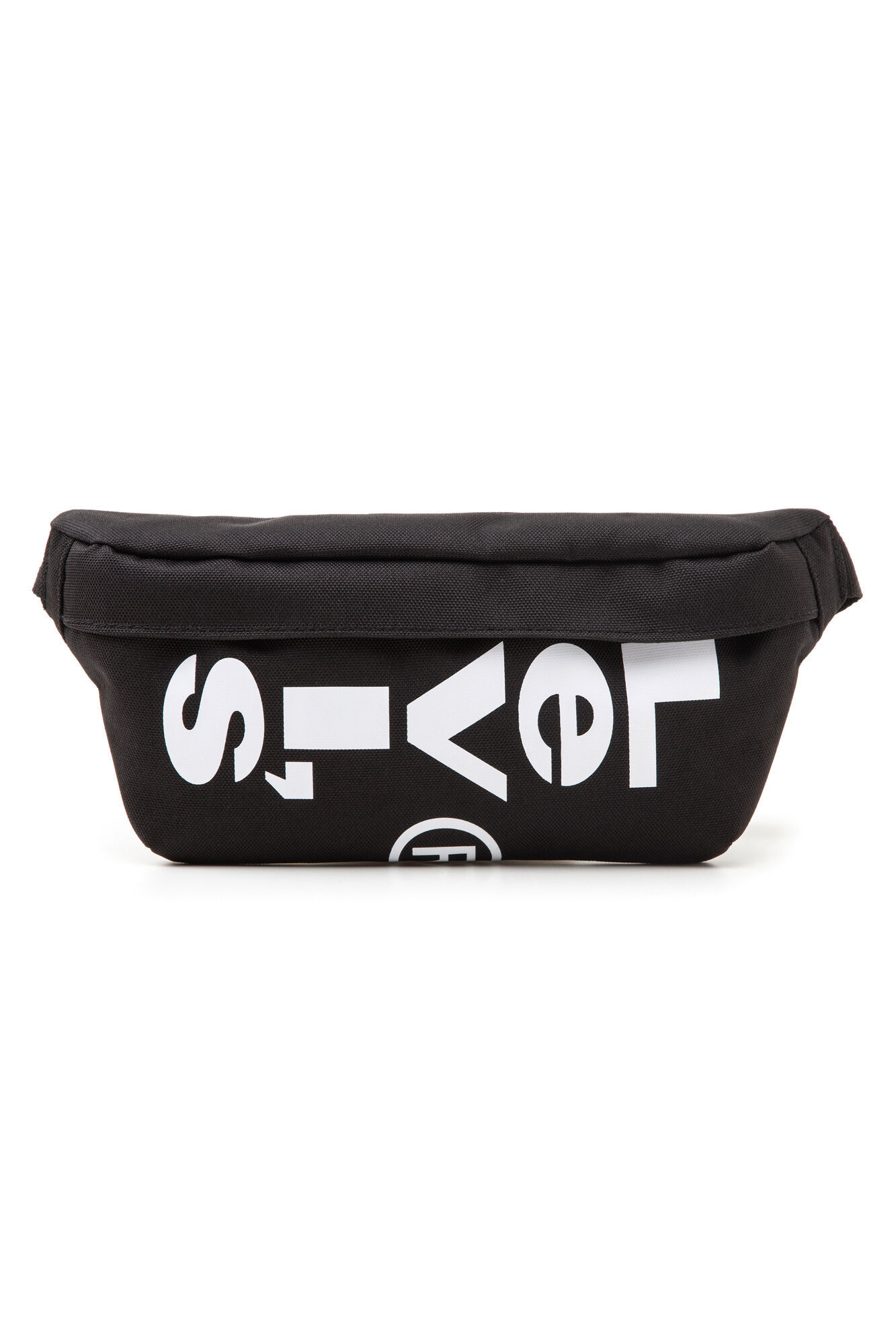 Bolsa tiracolo pequena em formato de banana - Logotipo - Preta