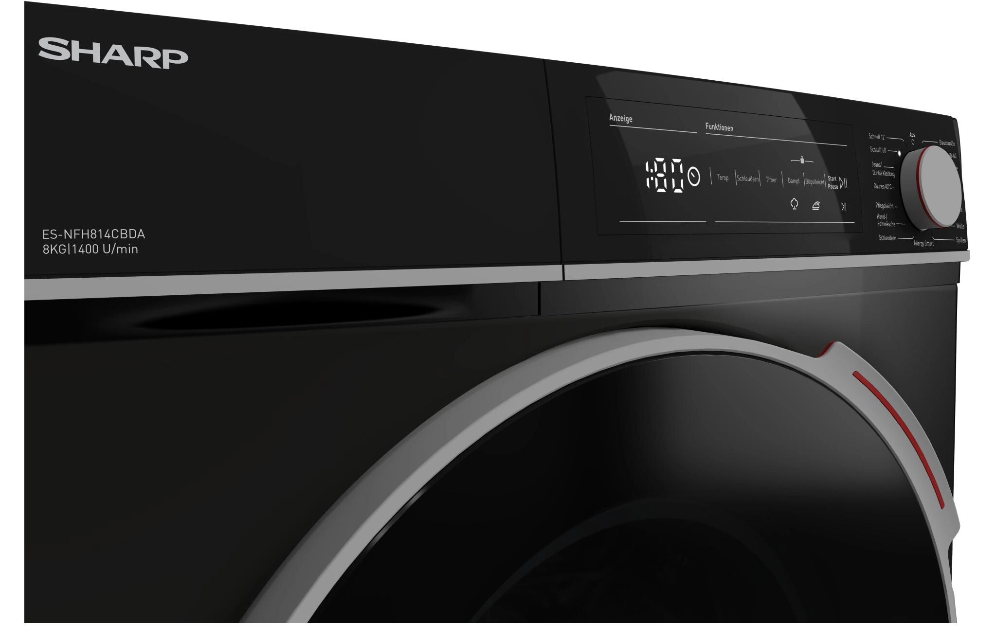 Waschmaschine ES-NFH814CBDA-DE Links<br>Frontloader mit 8 kg Ladekapazität