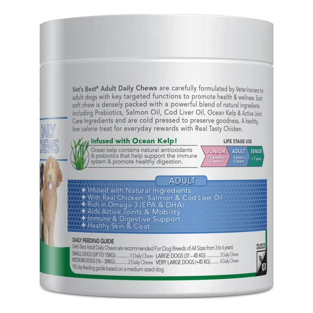 Vets Best Daily Chews, Adult - 180 stk.