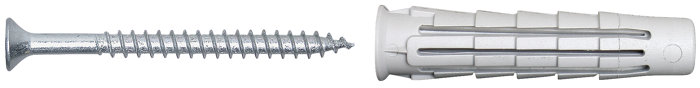 NKT Fasteners T6 universaldybel m/skrue 6 x 45 mm 8 stk.