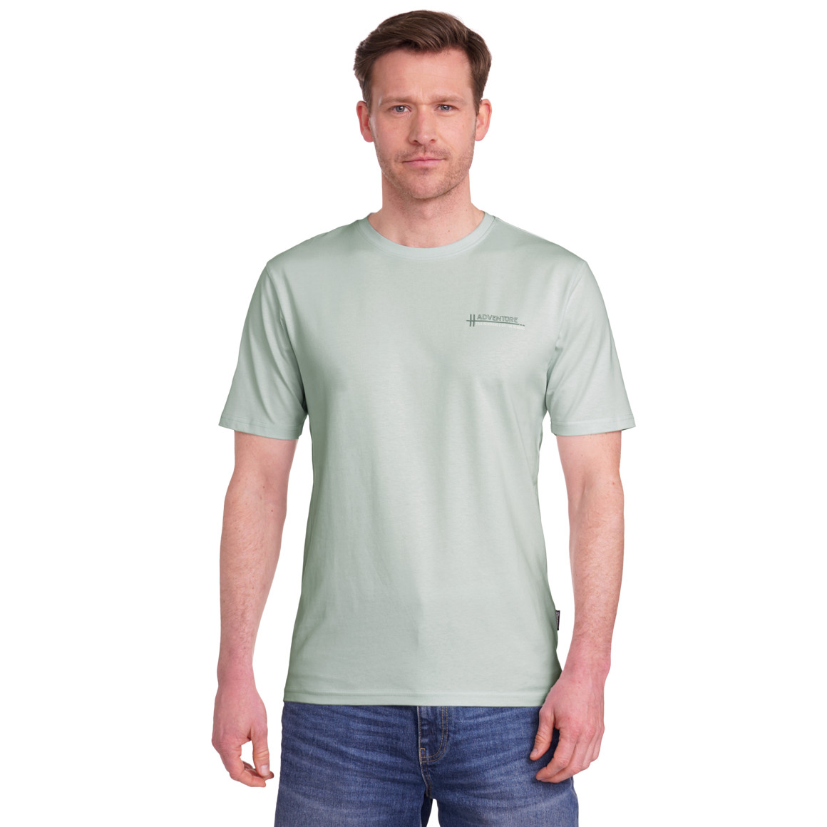 VanVaan Denim Herren T-Shirt mit Rücken-Print helltürkis