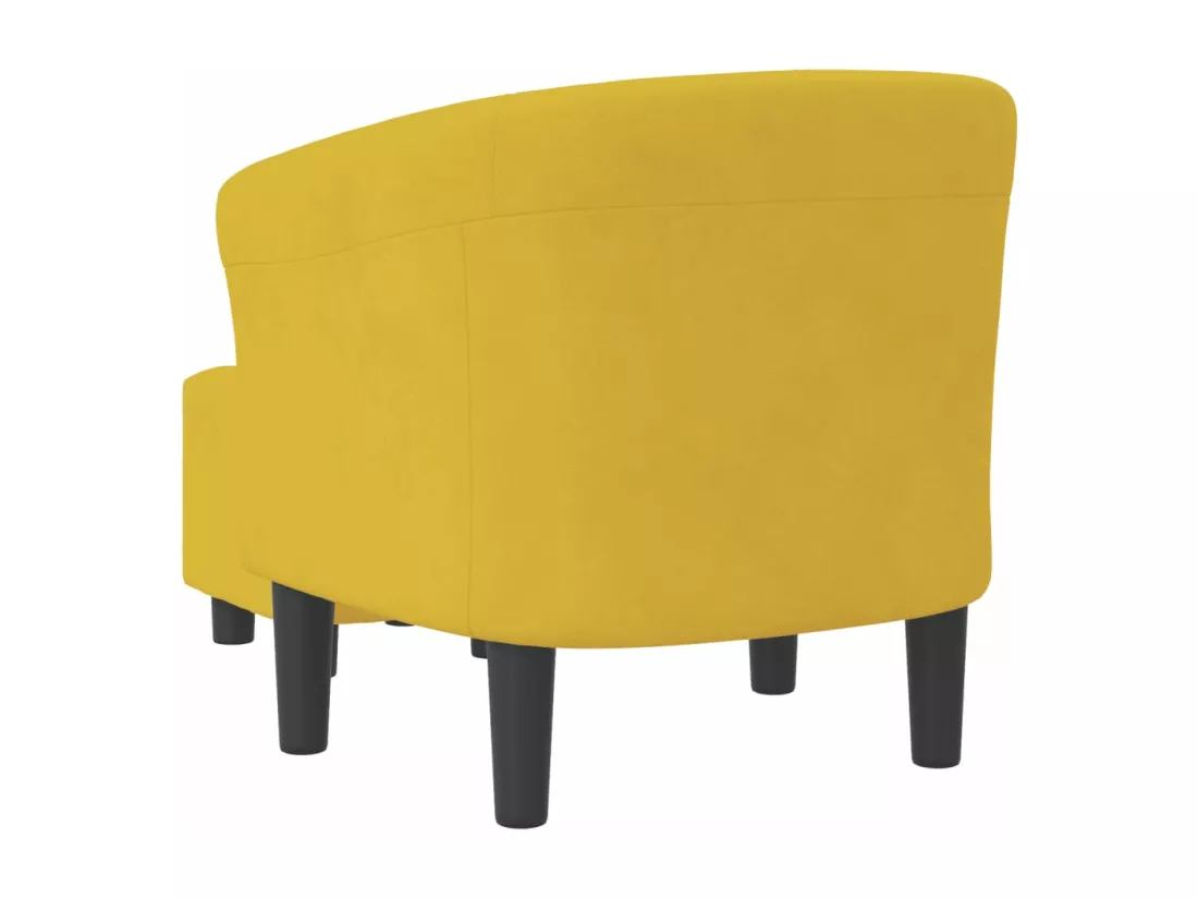 Fauteuil cabriolet avec repose-pied jaune velours