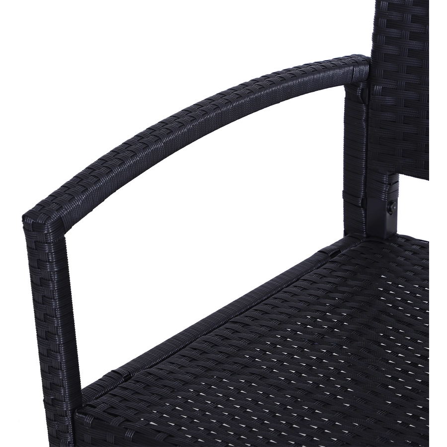 Outsunny Polyrattan Gartenbank schwarz