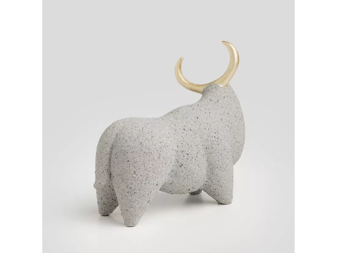Figurine Oxen gris moyen 27.5 x 13 x 31.5