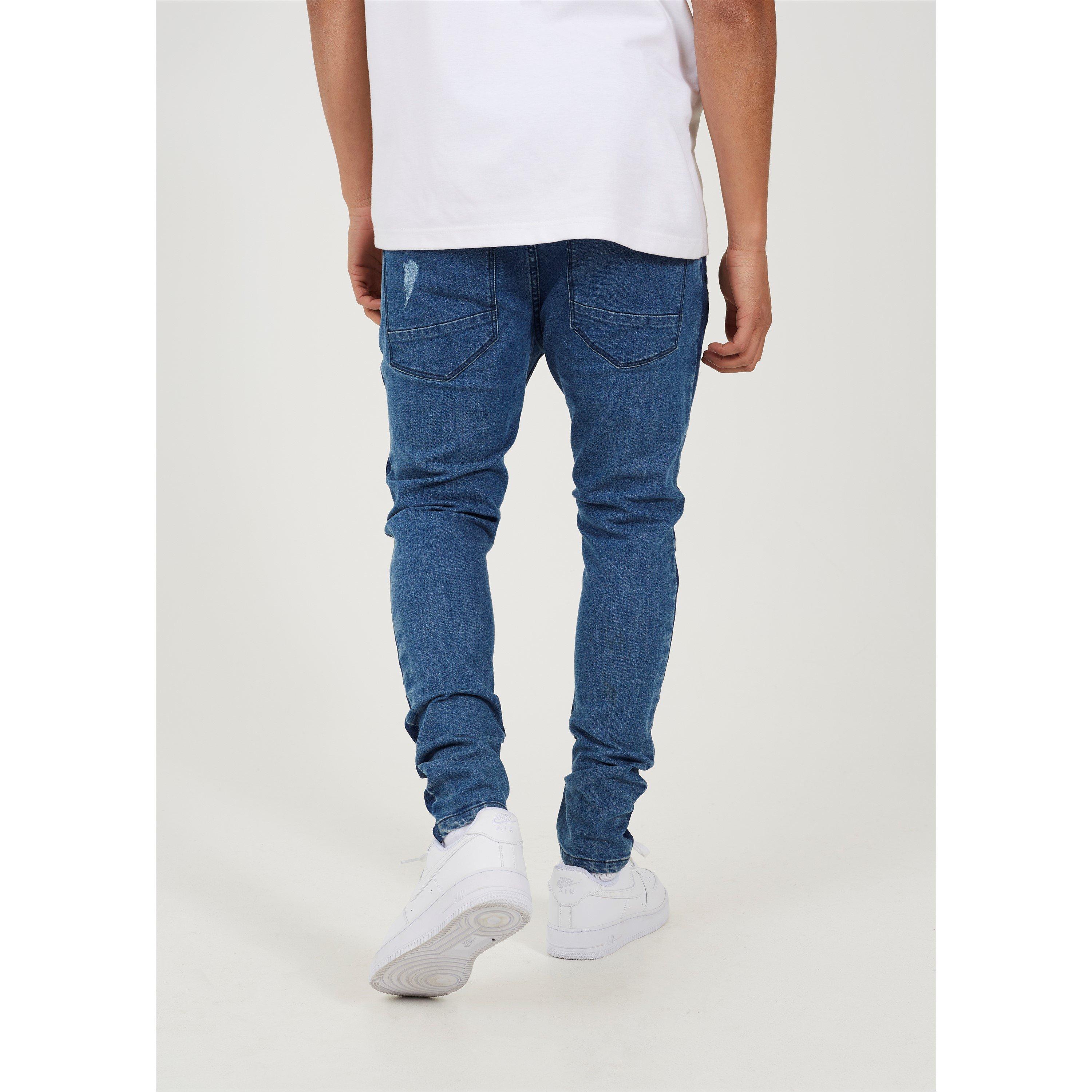 Brave Soul Blue Wash Skinny Jean with Stripe