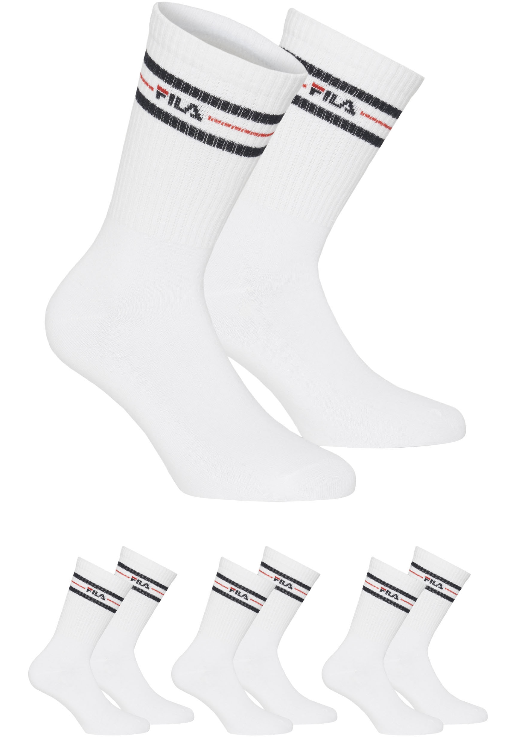 Fila Socken »UNISEX LIFESTYLE PLAIN SOCKS« 3 Paar, 3 Stk. tlg. mit Logo-Schriftzug