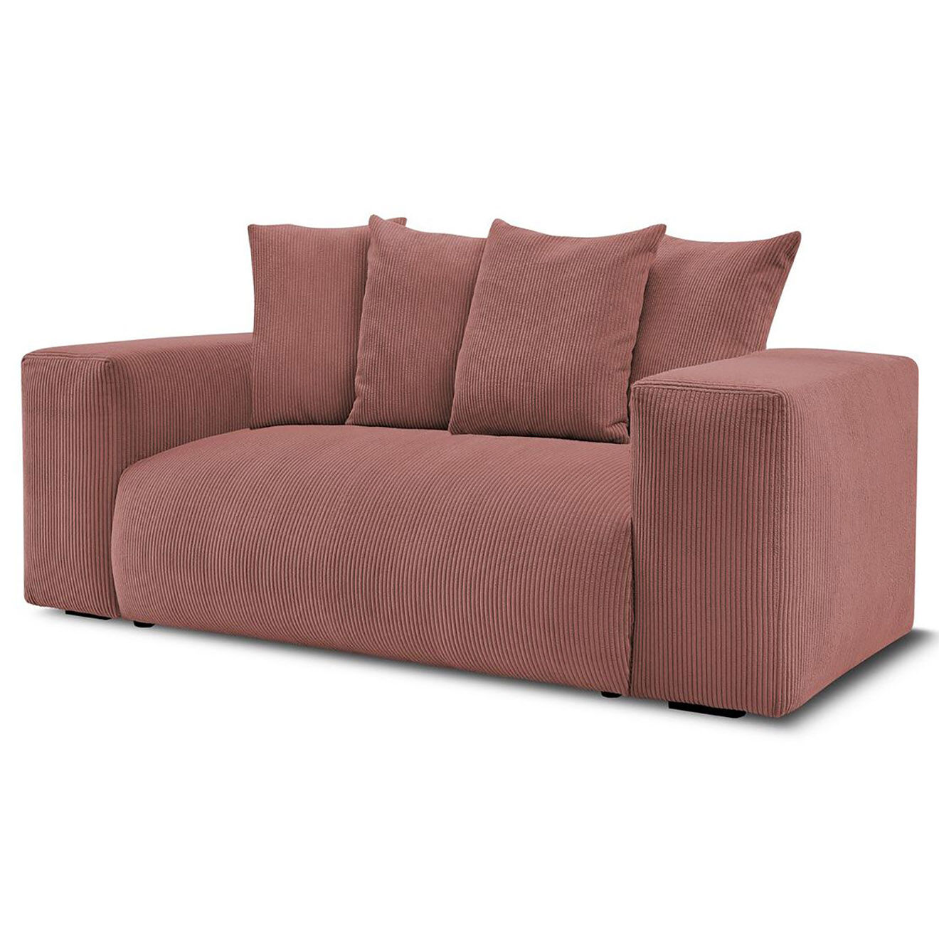 Bobochic Canapé 2 places moelleux voltaire rose - 220x124x75 cm