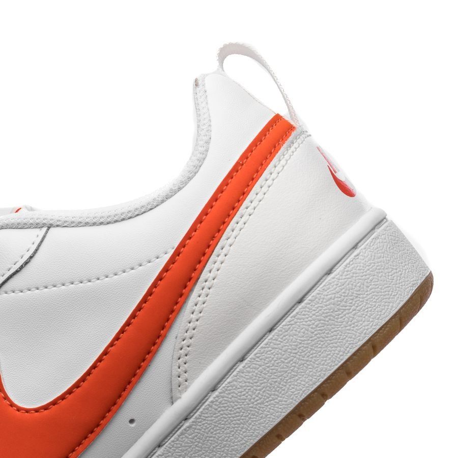 Nike Chaussures Court Borough Low - Blanc/Orange/Blanc Cassé Enfant