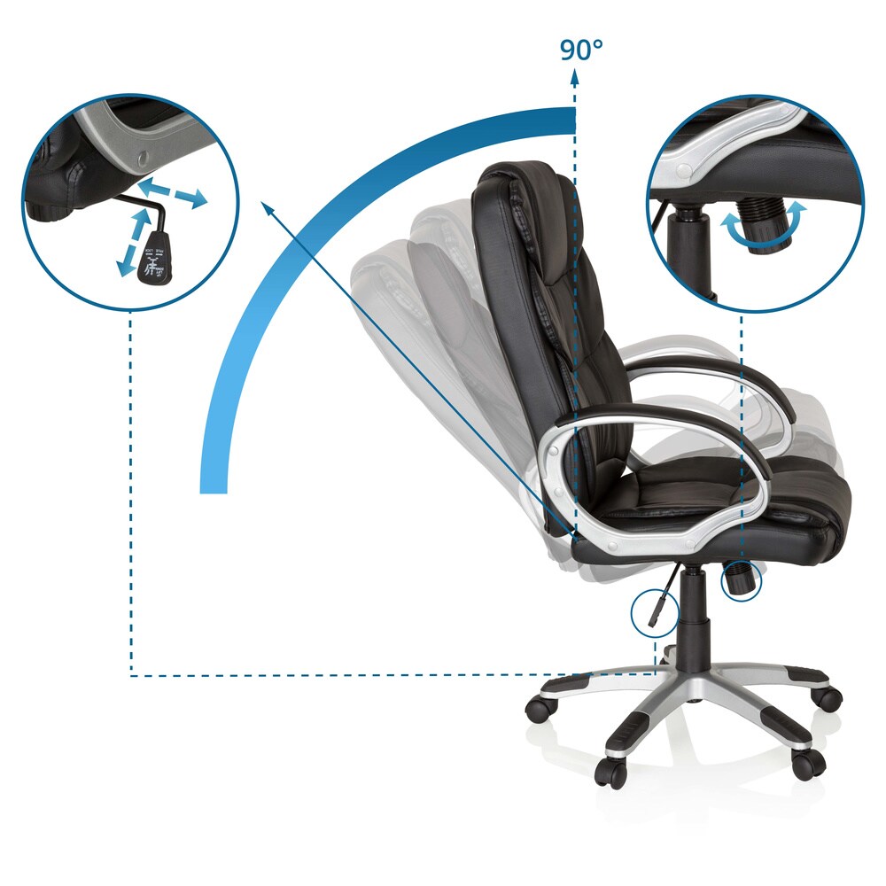 Home Office Chefsessel RELAX BY155 Kunstleder mit Armlehnen MyBuero