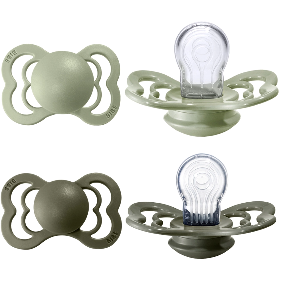 BIBS® Schnuller Supreme Sage  Hunter Green Silikon 6-36 Monate, 4 Stk.