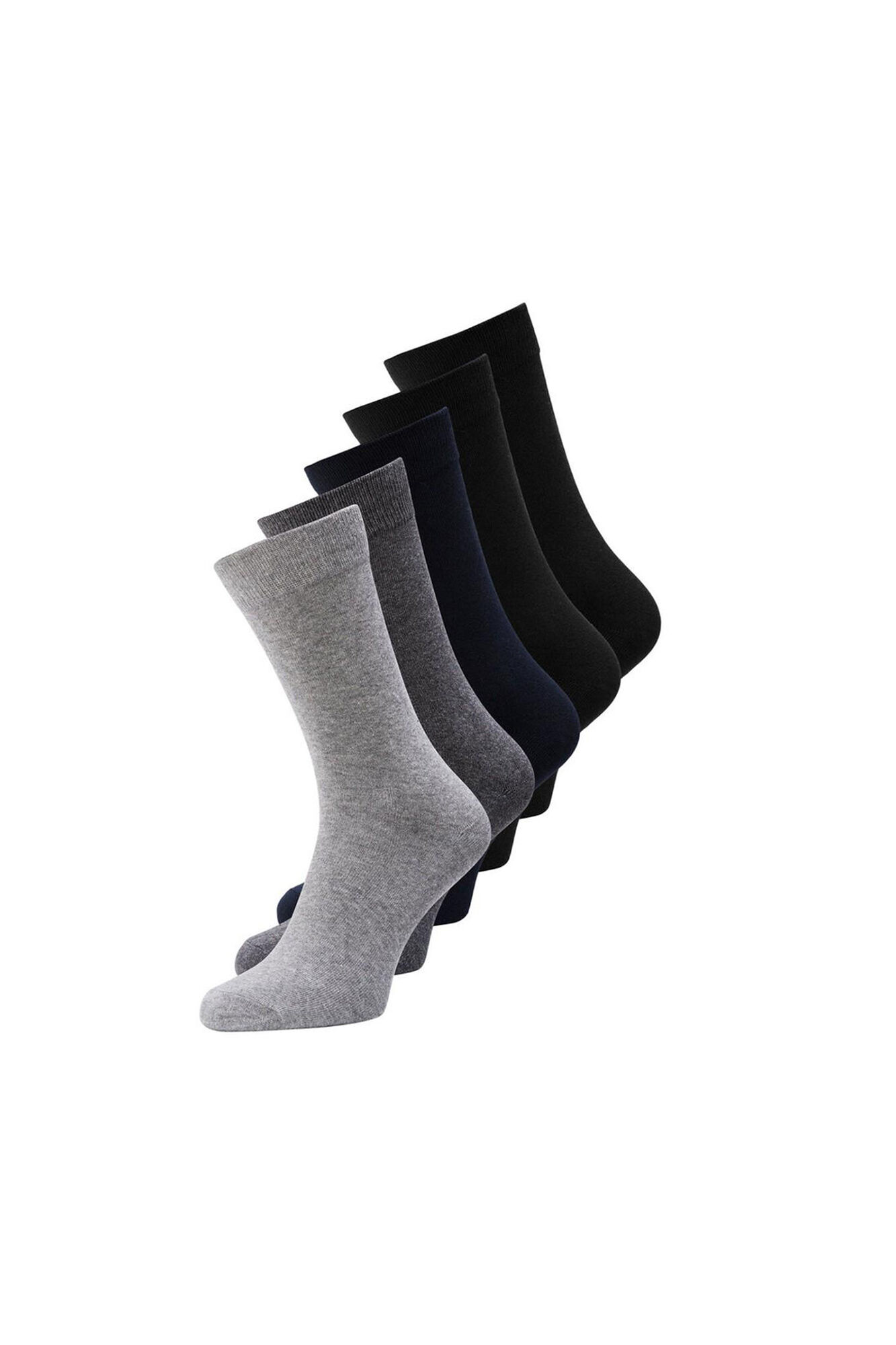 Pacote com 5 pares de meias - cinza médio