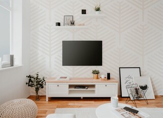 TV-Lowboard BERGEN 160 x 45 cm weiß/Artisan Oak