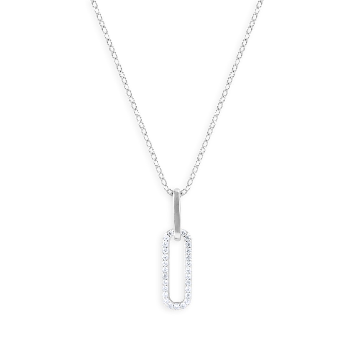 Collier en argent 925 rhodié avec oxydes de zirconium