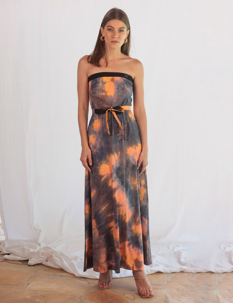 HBT DRESS CODE PRINT | CAROLINA  ROBE ORANGE
