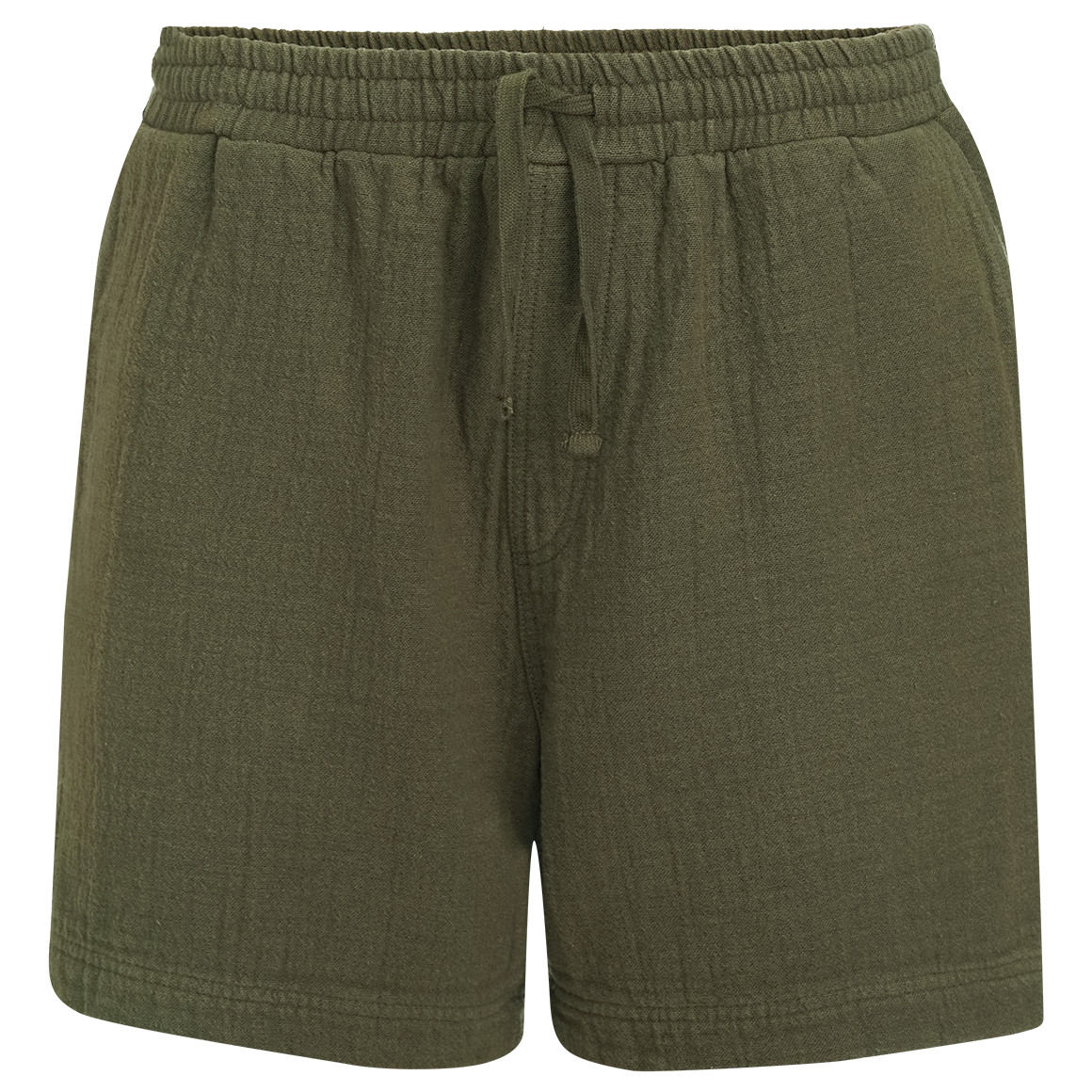 Jonas Nielsen Herren Musselin-Shorts mit Elastikbund oliv