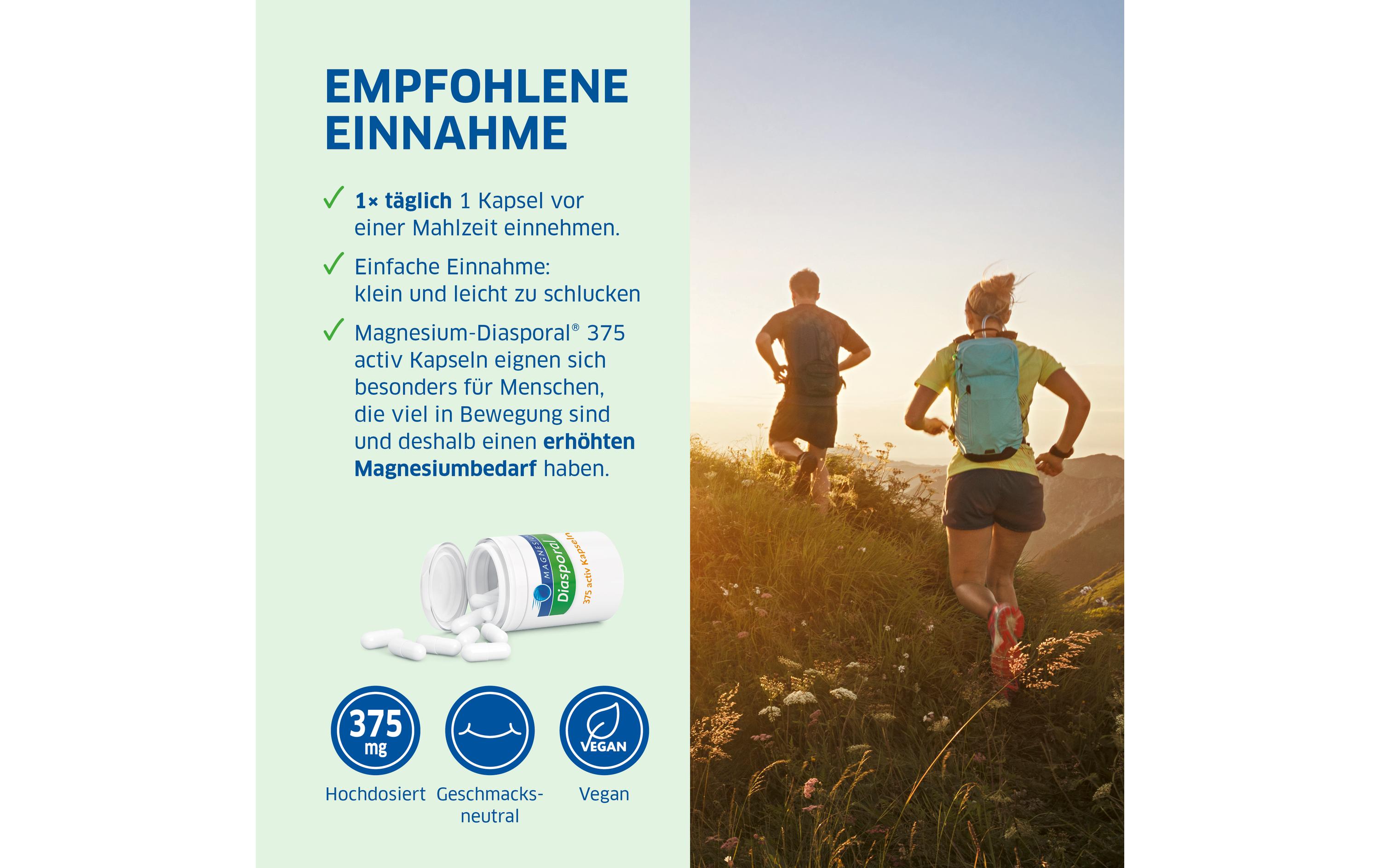 375 Activ 50 KapselnVegane Nahrungsergänzung mit 375 mg Magnesium