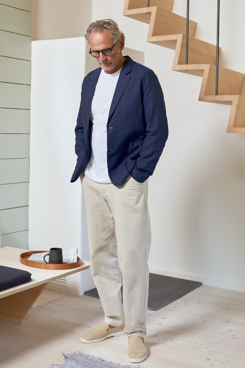 About Companions Blazer Enver Linen Navy