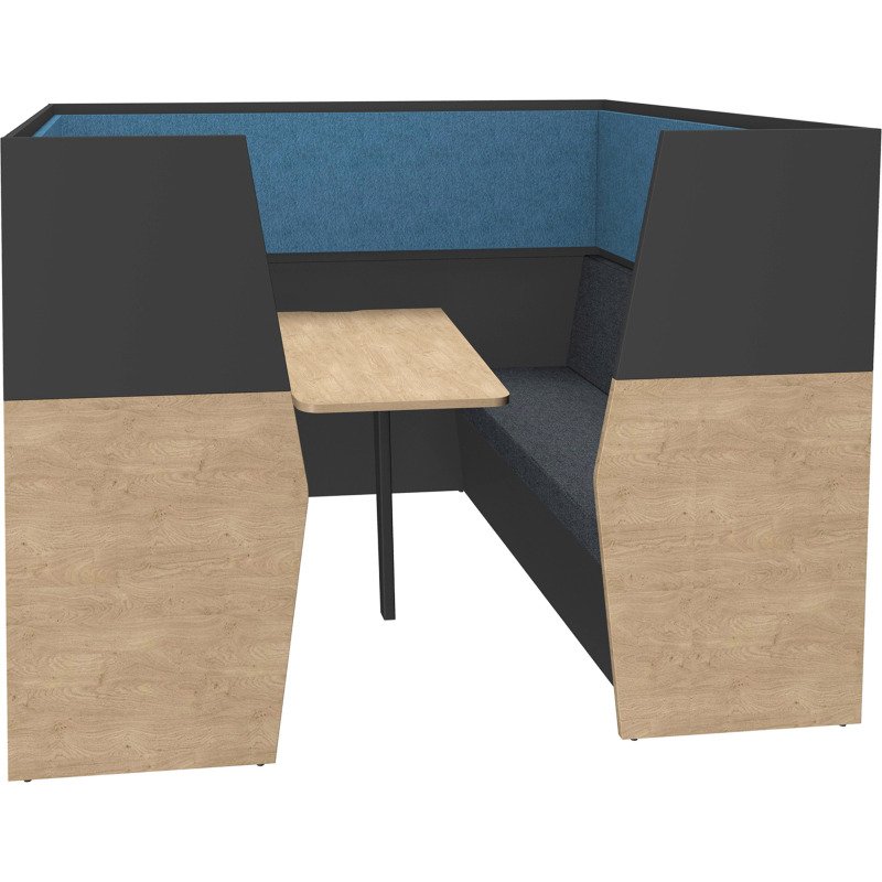 Alcôve acoustique - cabine de confidentialité Silencia 6 places L 210 x H 150 x P 170 cm avec table