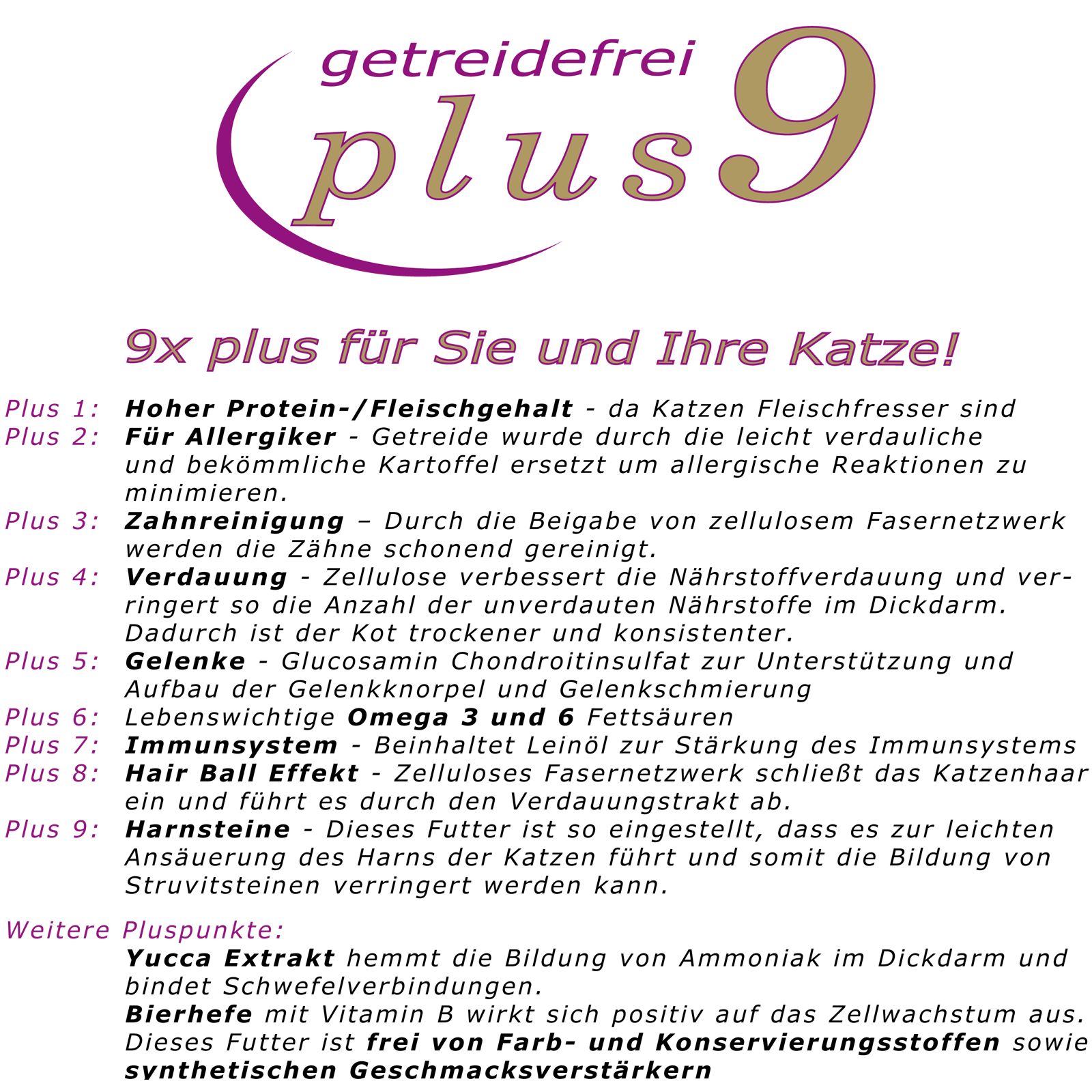 Getreidefreies Katzen Trockenfutter Plus9 und Nassfutter als Sparpaket