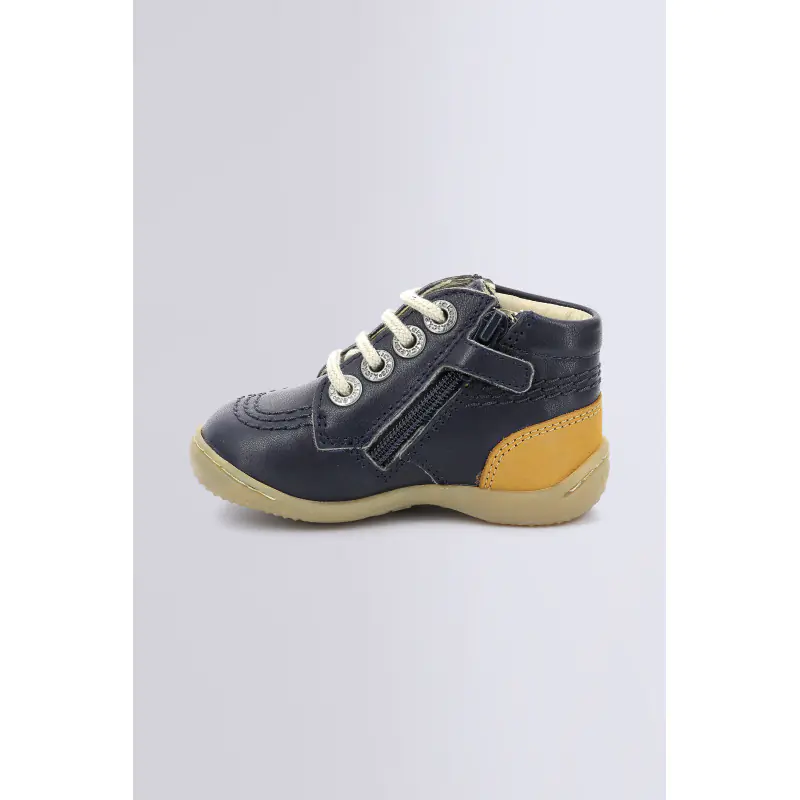 GAZIP MARINE JAUNE BOTTILLONS Cuir Garçon