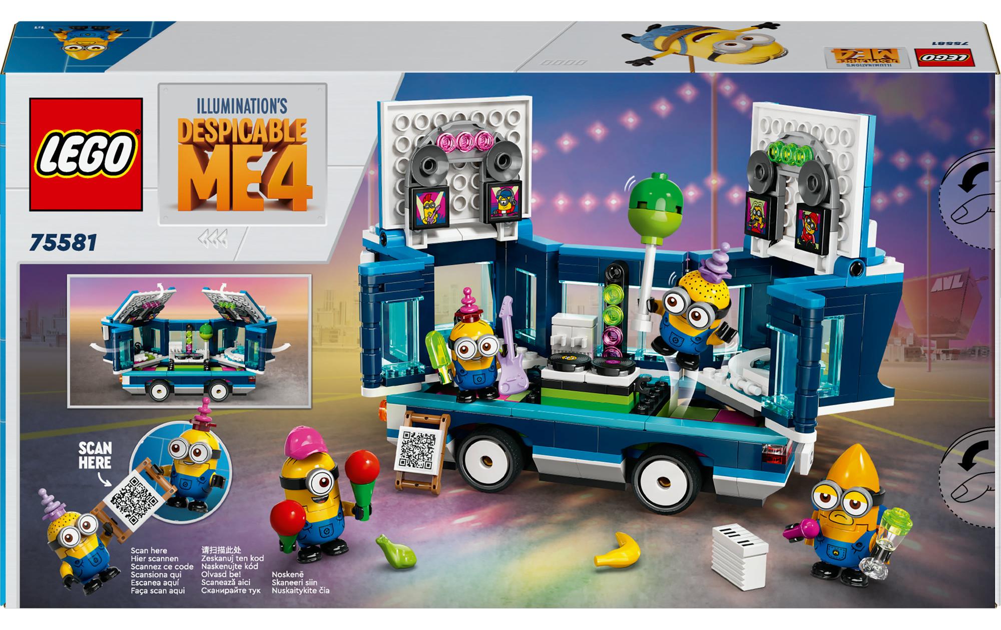 Despicable Me 4 Minions und der Party Bus 75581Vielseitiger Spielzeug-Bus mit Minions