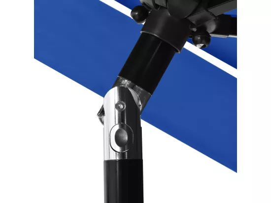 Parasol à 3 niveaux avec mât en aluminium Bleu azuré 2,5 m