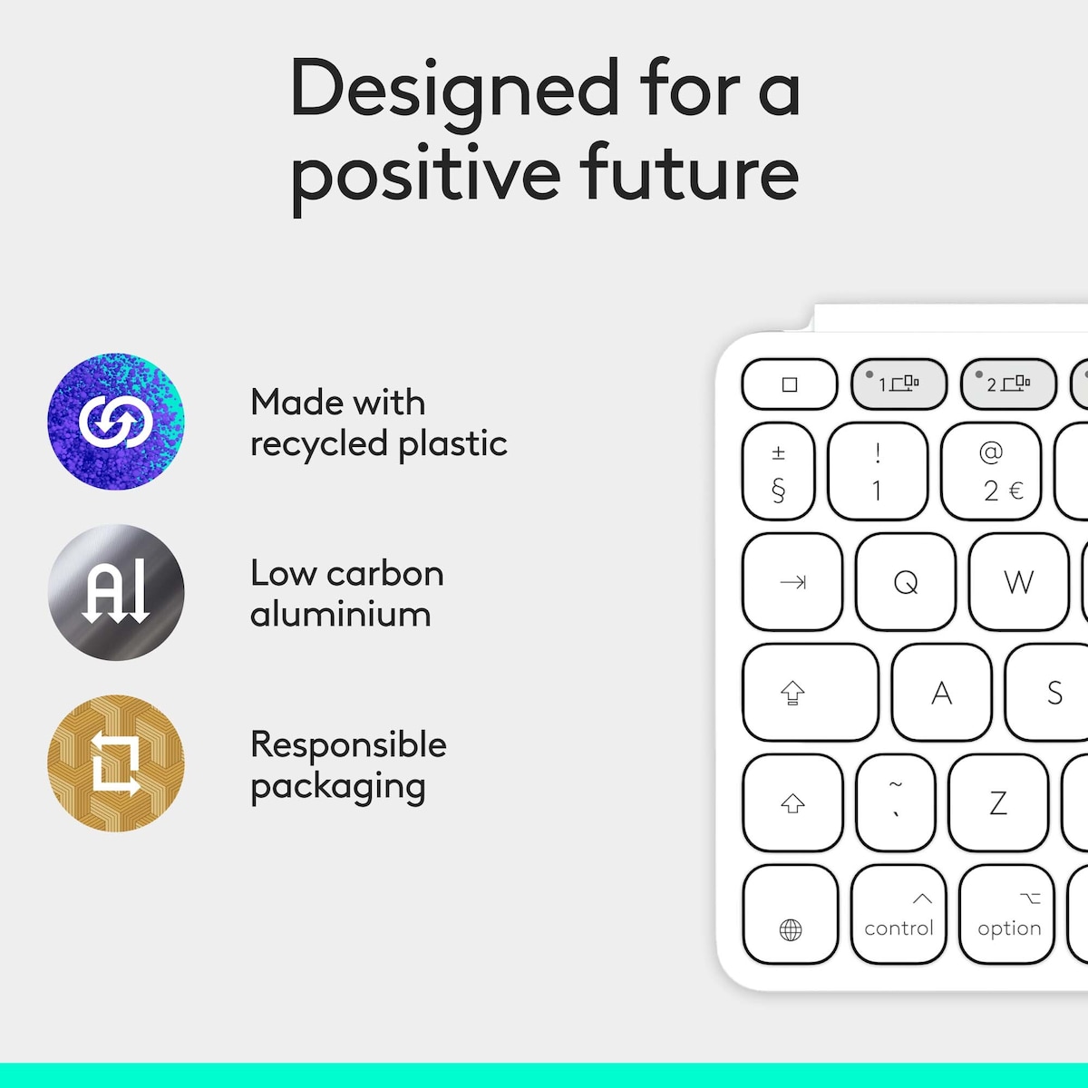Logitech Keys-To-Go 2 trådløst tastatur (Pale Grey)