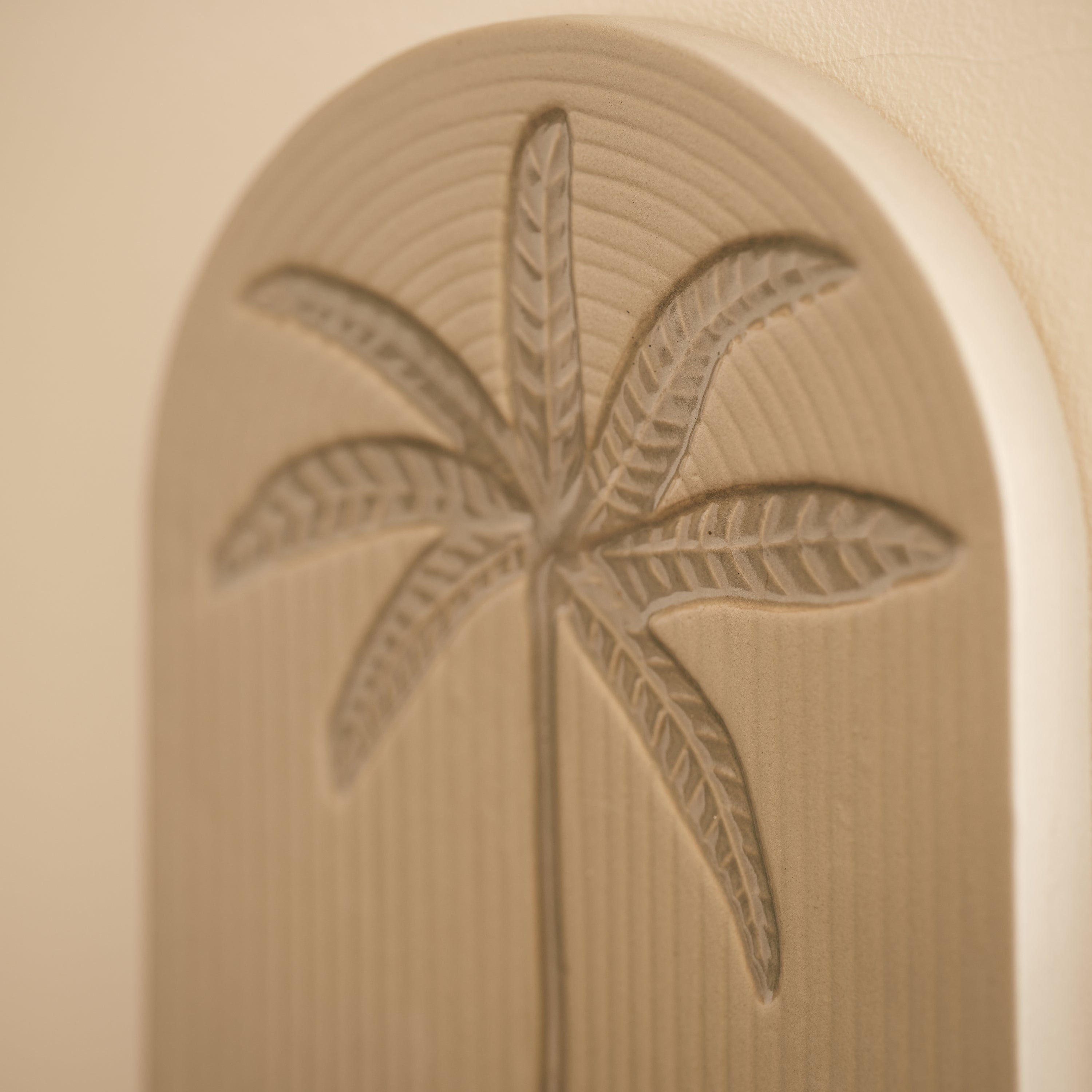 HKliving Stoneware Wandornament - Palm