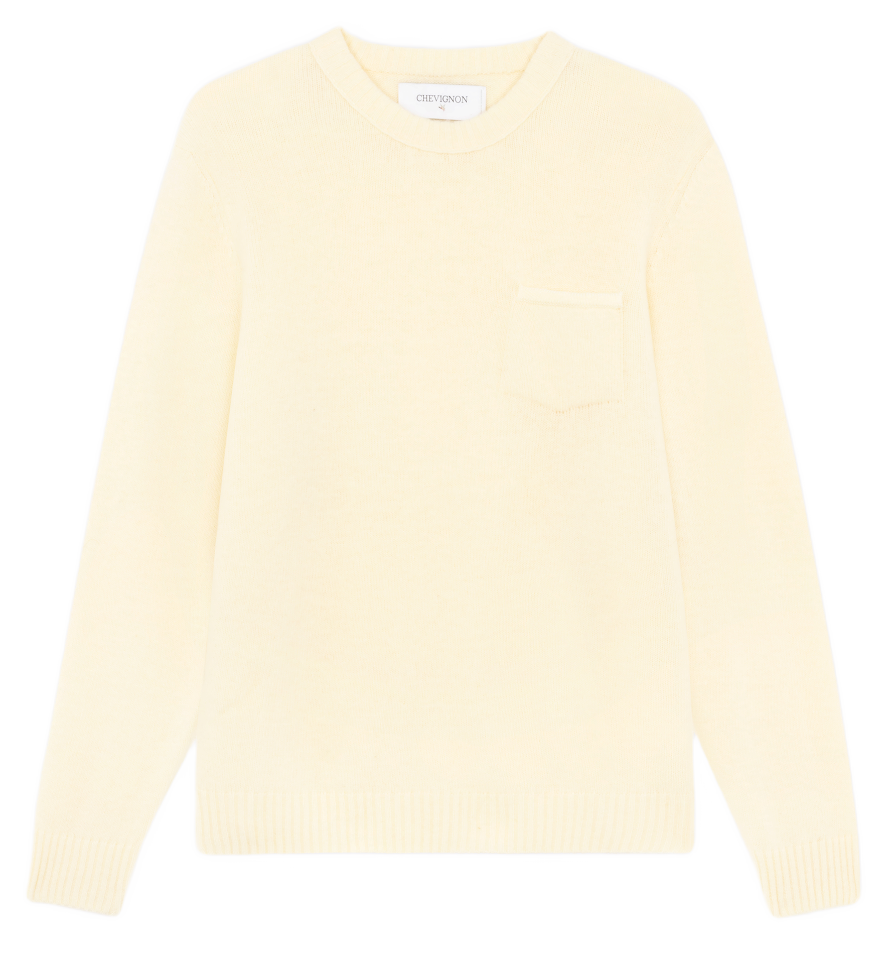 POCKET - Pull col rond droit en laine mélangée | Beige