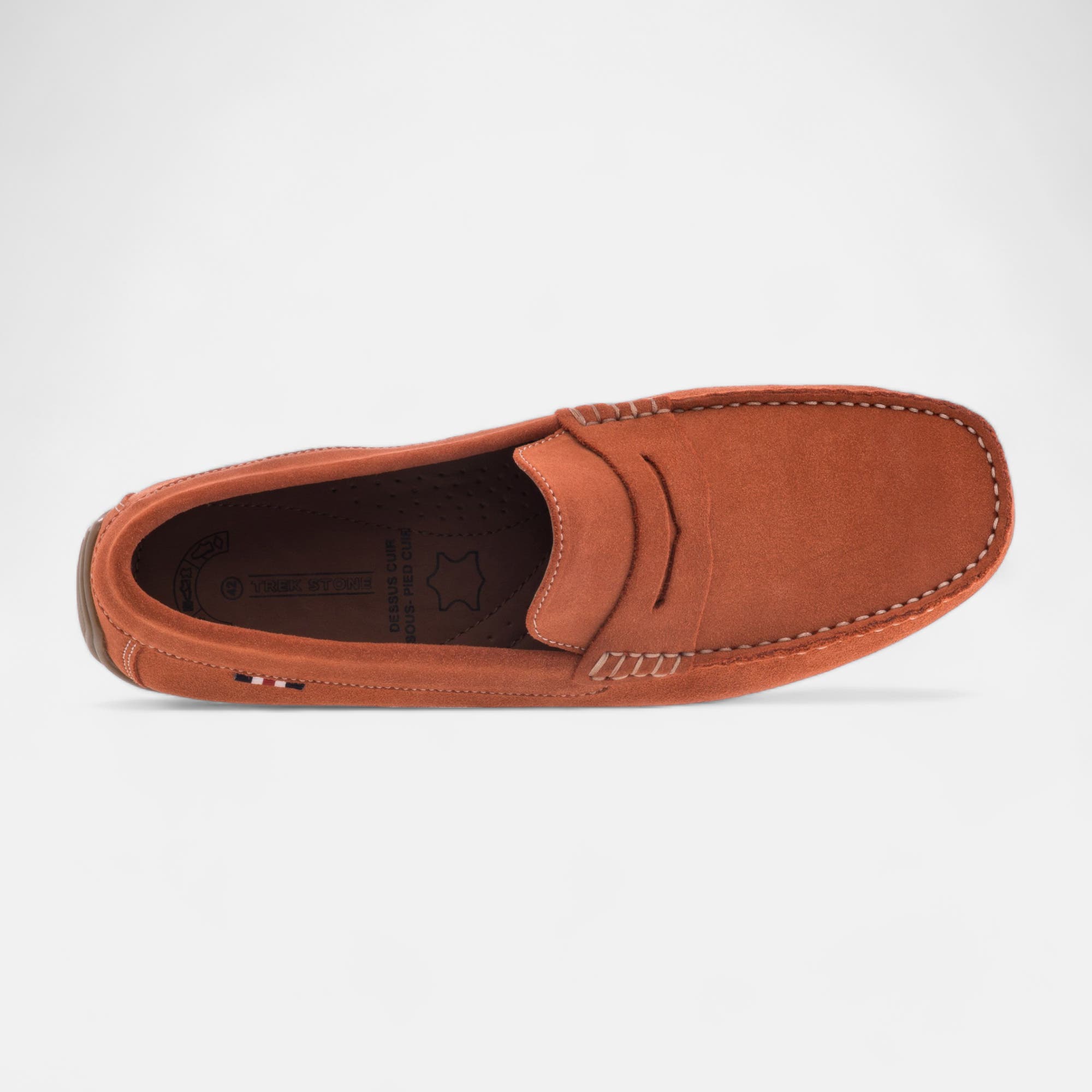 Mocassins Homme en cuir orange