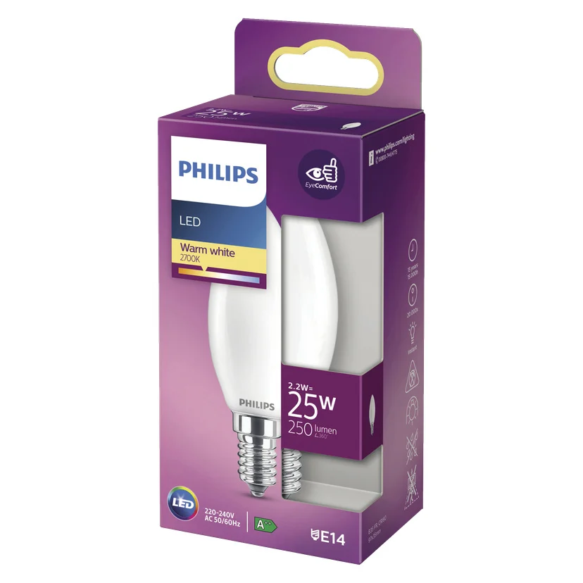 Mignonpære, LED E14 250 lm 2,2 W