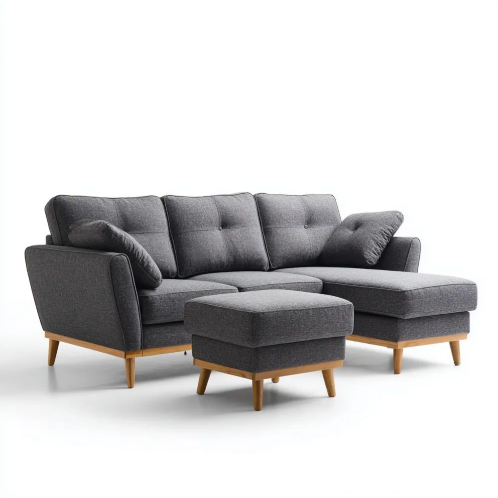 Sofa-Sets Stoffpolster 200x85x90 cm - Dunkelgrau - Modernes Design