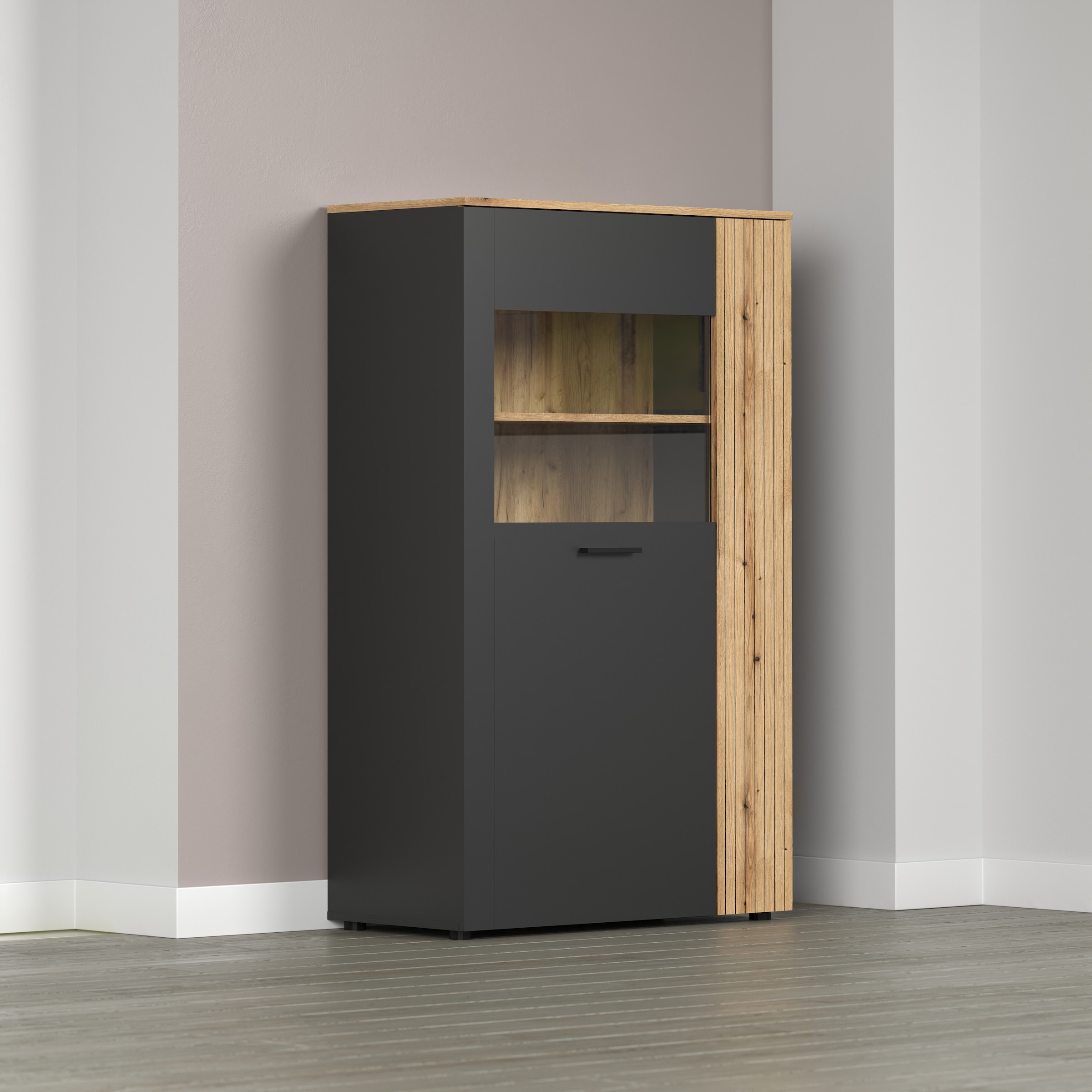 INOSIGN Highboard »Estepona« 1 Stk. tlg. Highboard mit 2 Türen - (B/T/H) 90/42/146 cm