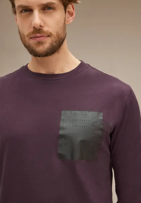 Langarmshirt mit Print - ink red