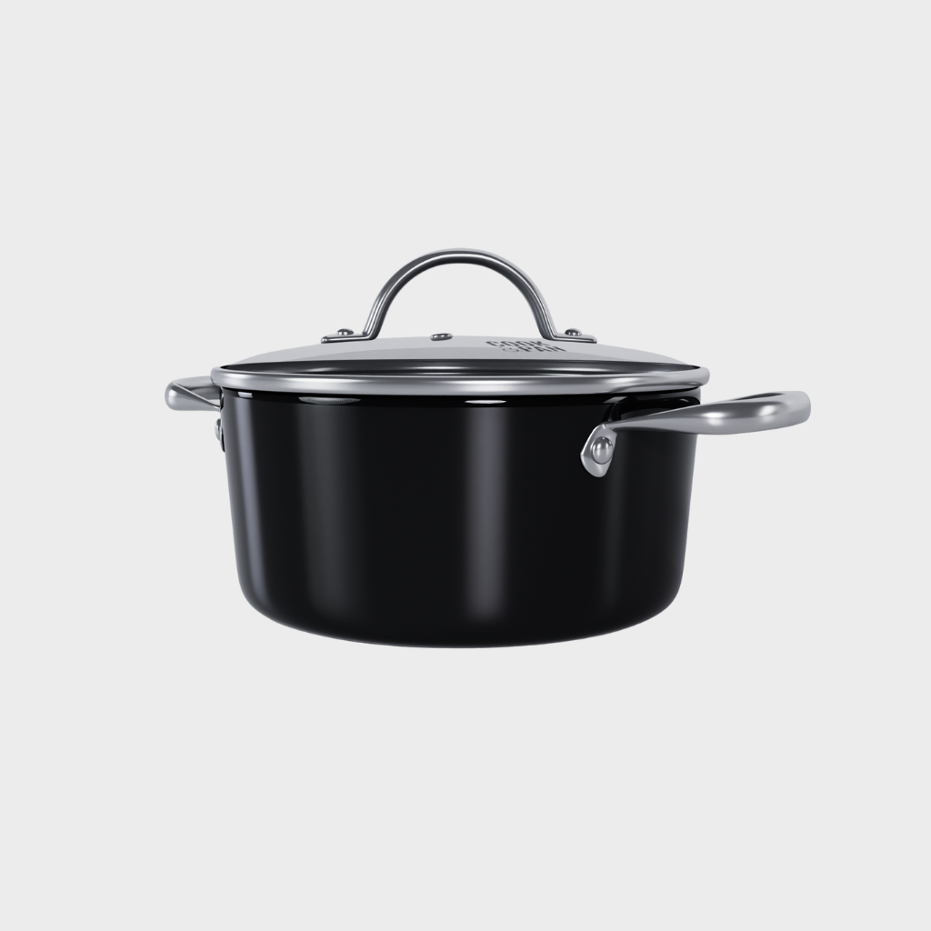 Signature Honey Kookpan met deksel 22 cm - RVS