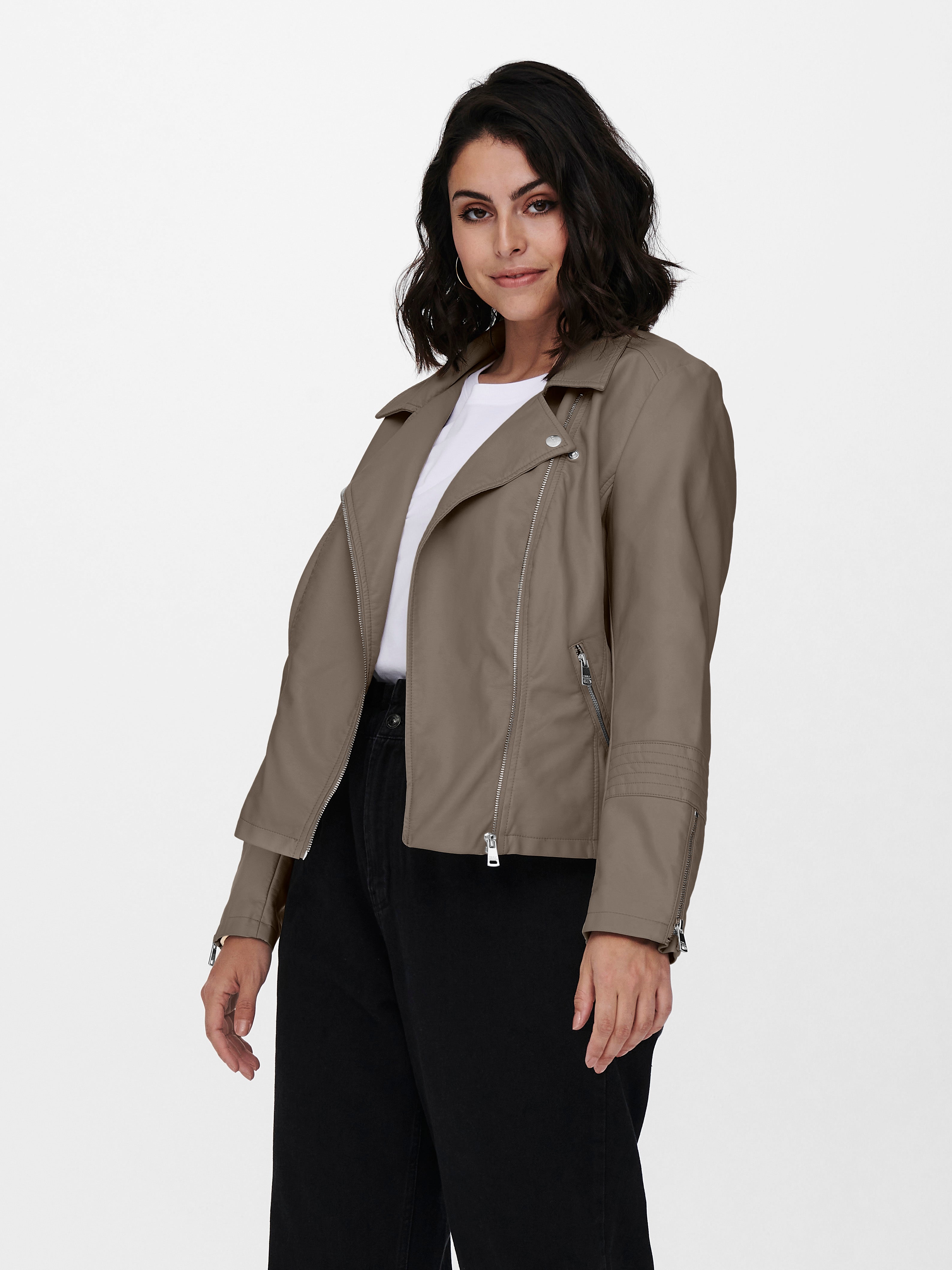 CAREMMY Kunstlederjacke Walnut