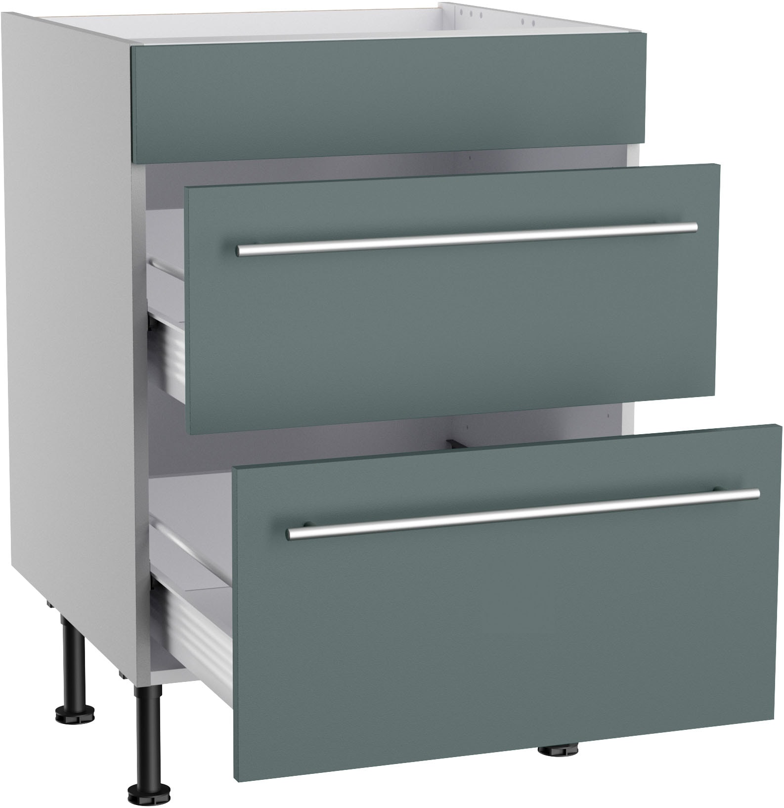 KOCHSTATION Kochfeldumbauschrank »KS-Bern2« Breite 60 cm, Kochfeldumbauschrank, 2 Auszügen, 1 feste Blende