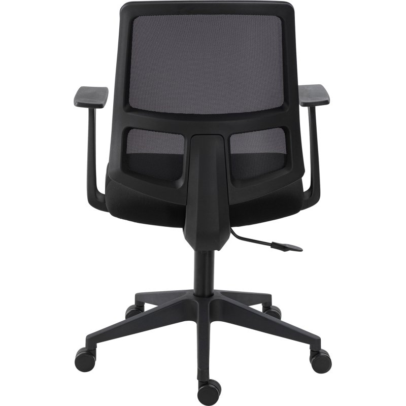 Chaise de bureau Douglas tissu et maille noir - dossier bas accoudoirs - mécanisme Haut/bas - pieds noir