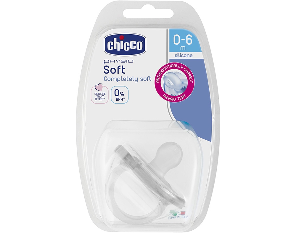 CHUPETA SOFT CHICCO SILICONE INCOLOR 0-6MESES 1UN